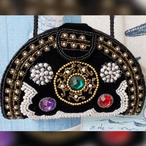 Vintage Beaded Crossbody Bag